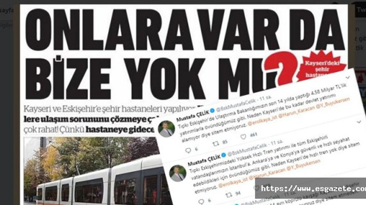 Kayseri ile Eskişehir arasında twitter atışması 