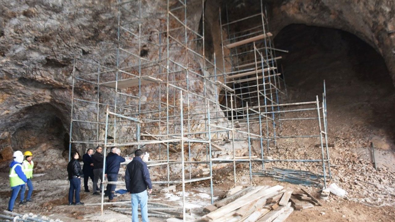  İnler Mağaralarında restorasyon çalışmaları devam ediyor