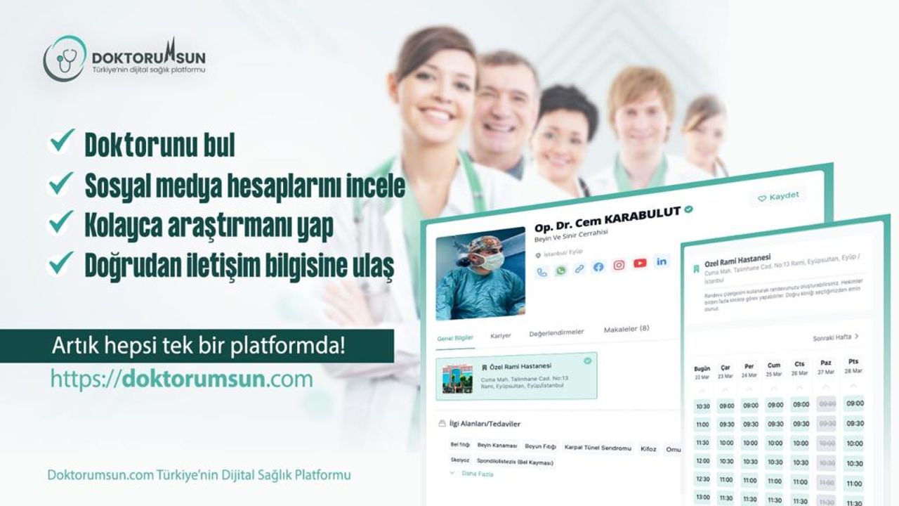 Doktorumsun.com:‘Türkiye’nin Dijital Sağlık Platformu!’