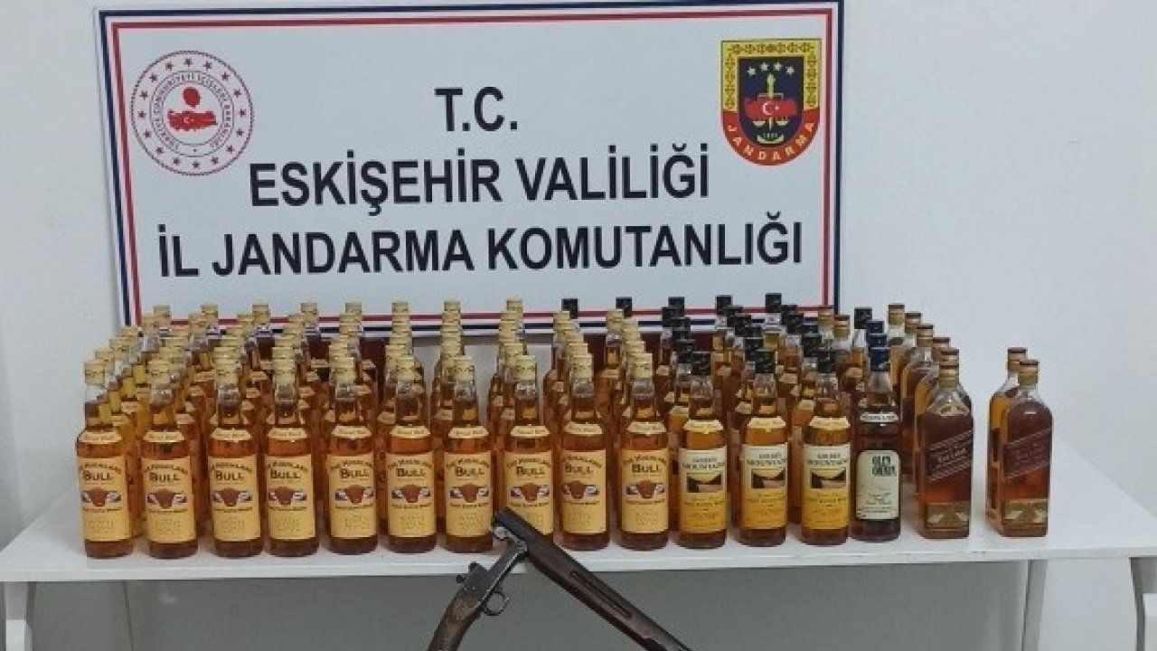 Eskişehir’de 92 şişe bandrolsüz alkollü içki ele geçirildi