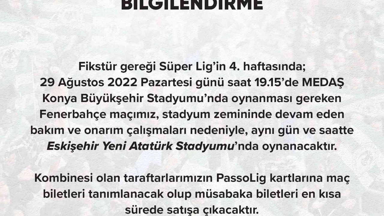 Fenerbahçe ilk kez Eskişehir Stadyumu’nda maça çıkacak