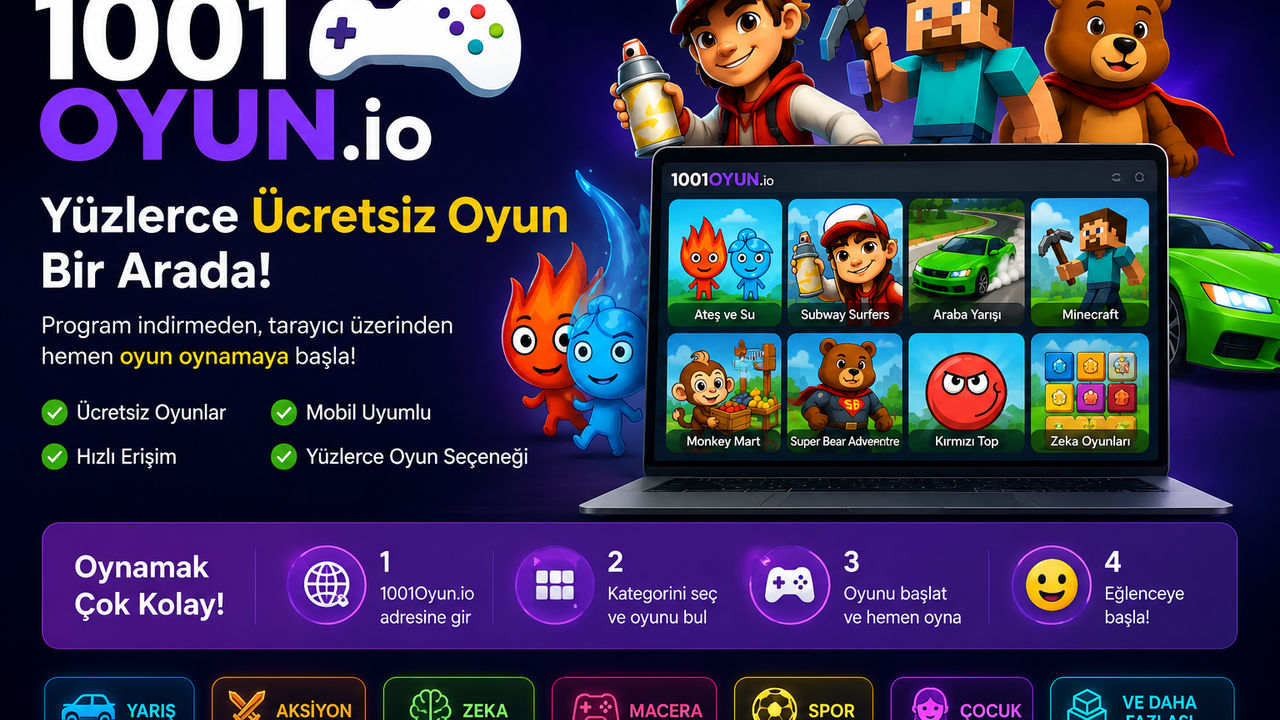 1001Oyun.io ile Yüzlerce Ücretsiz Oyun Bir Arada