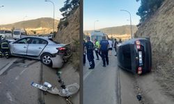 Kaza yapan araca başka bir araç çarptı, 2 kişi yaralandı