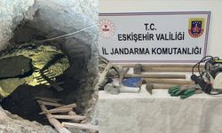 Babasına ait bahçede kaçak kazı yapan şüpheli yakalandı