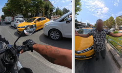 Taksici ve kurye arasında kavga