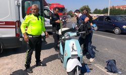 Eskişehir'de motosikletlinin manevrası ölümlü kazayı önledi