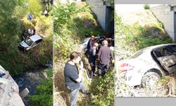 Seyir halindeyken tekerleği çıkan araç şarampole uçtu