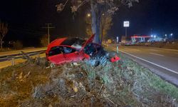 Kontrolden çıkan araç ağacın üzerine çıktı: 1 ağır yaralı