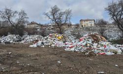 Boş araziye bırakılan atıklar tepeler oluşturdu