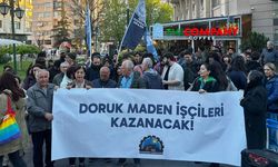 Doruk madencilik işçilerine eylemle destek