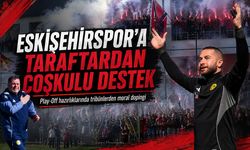 Taraftardan Eskişehirspor’a antrenmanda moral desteği