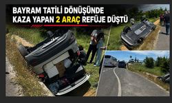 Takla atan iki araç refüje düştü: 1 yaralı
