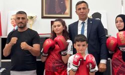 Başarılı sporculardan Beylikova Gençlik ve Spor İlçe Müdürü Gülmez'e ziyaret