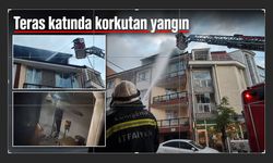 Eskişehir'de 3 katlı binanın terasında yangın çıktı