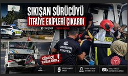 Kamyon kazasında sürücü araçta sıkıştı