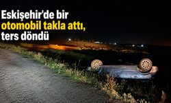 Kontrolden çıkan araç takla attı