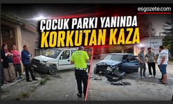 Eskişehir'de 2 araç kafa kafaya çarpıştı, faciadan dönüldü
