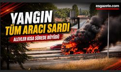Eskişehir'de yanan kamyon adeta alev topuna döndü