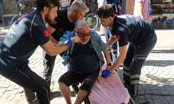 Yaşlı adam kaldırımda yürürken hastanelik oldu