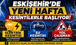 Eskişehir'de bu hafta su, elektrik ve yol kapanmalar yaşanacak