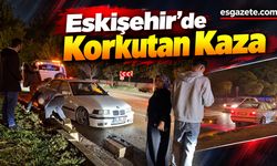 Eskişehir’de Otomobil Refüjü Aşıp Karşı Şeride Uçtu