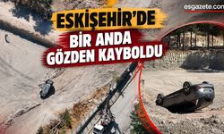 Eskişehir'de otomobil temel çukuruna düştü