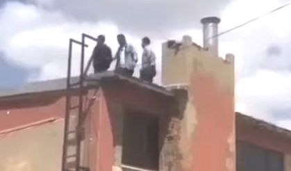 Hırsızlık zanlısı binanın çatısında yakalandı