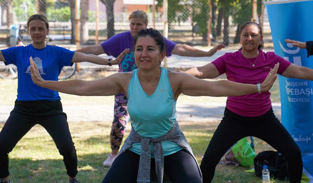 Tepebaşı'nda açık havada spor keyfi