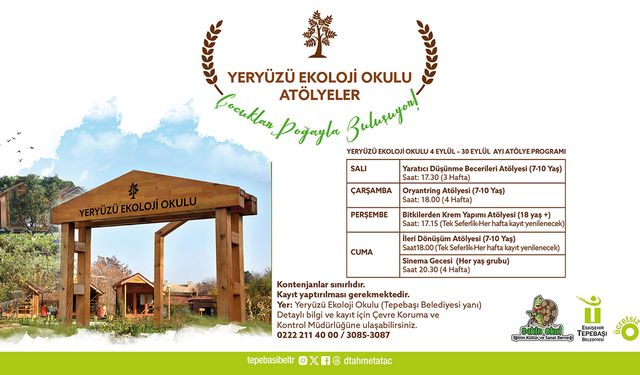 Yeryüzü Ekoloji Okulu Eylül Atölyeleri Başlıyor