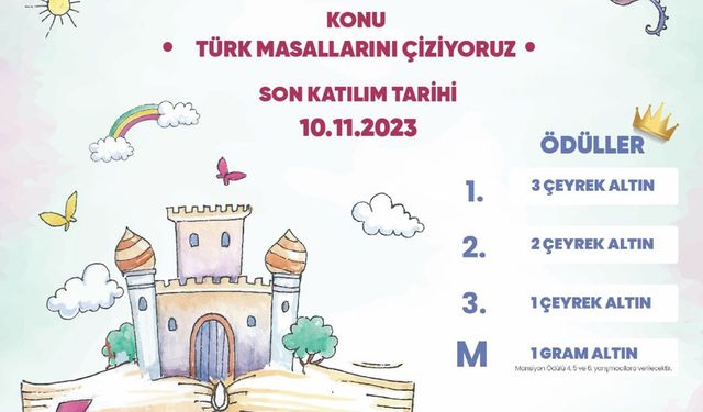 Öğrencilerin Tük masalları çizimleri yarışacak