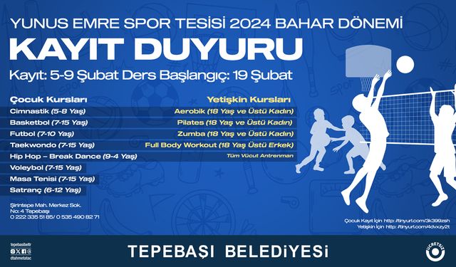 Yunus Emre’de bahar dönemi kurs kayıtları başlıyor