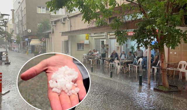 Ani bastıran dolu, vatandaşlara kaçacak yer arattı