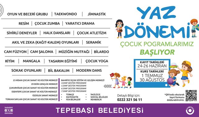 Çocuk programları için kayıtlar başlıyor