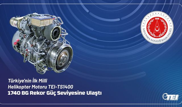 Eskişehir'deki helikopter motoru rekor güç seviyesine ulaştı