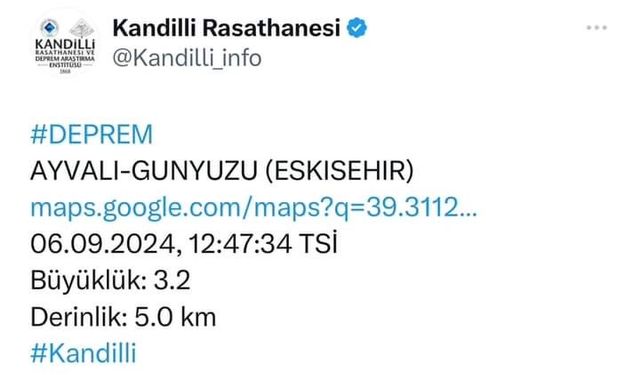 Eskişehir’de  deprem oldu