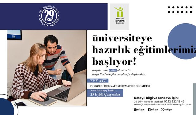 Tepebaşı'nda üniversiteye hazırlık eğitimleri başlıyor