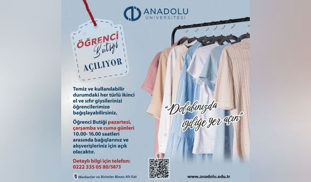 Anadolu'da öğrenci butiği hizmete açıldı