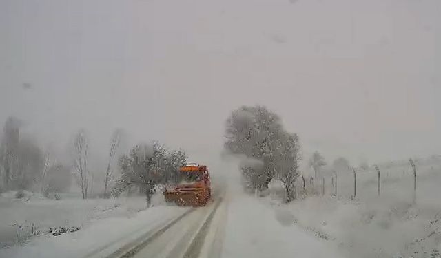 Mihalıççık'ta ani bastıran kar ulaşımı olumsuz etkiledi