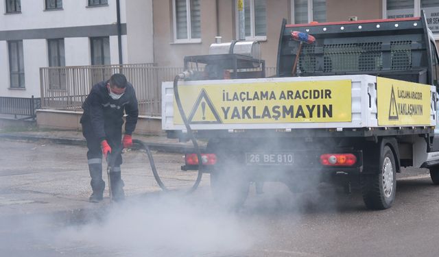 Odunpazarında rögarlar ilaçlanıyor