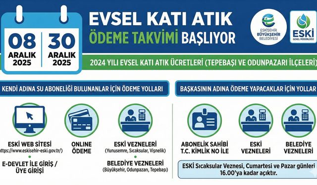 EVSEL KATI ATIK ÖDEME TAKVİMİ BAŞLIYOR