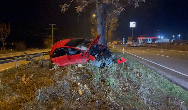 Kontrolden çıkan araç ağacın üzerine çıktı: 1 ağır yaralı
