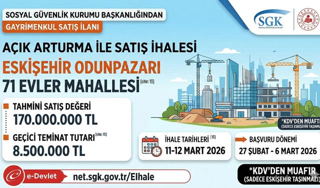 SGK Eskişehir'de Dev Arsa Satışı İçin İhaleye Çıkıyor