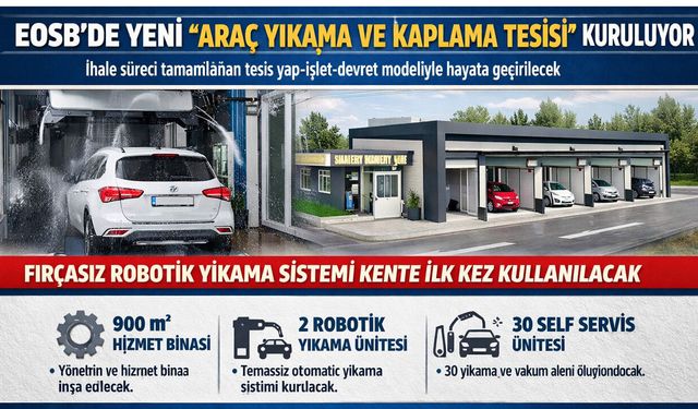 EOSB Yaşam Park’a fırçasız araç yıkama tesisi kuruluyor