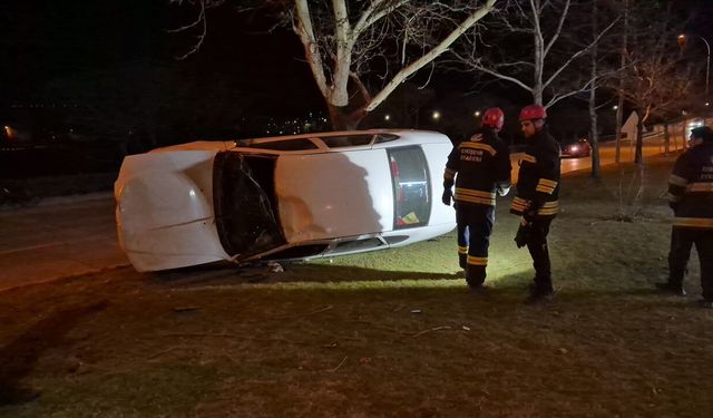 Eskişehir'de kontrolden çıkan otomobil takla attı: 1 yaralı