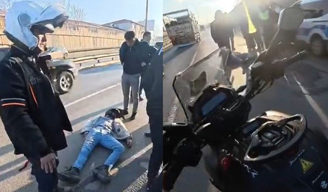 Kuryeye arkadan çarpan aracın kaçtığı iddiası