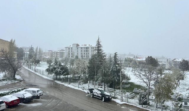 Eskişehir'in bazı ilçeleri güne beyaz örtüyle uyandı