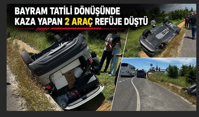 Takla atan iki araç refüje düştü: 1 yaralı