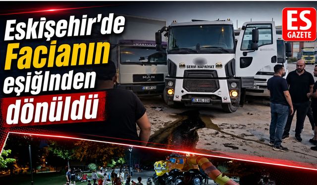 Freni boşalan kamyon 2 kamyona çarptı, parka metreler kala durdu