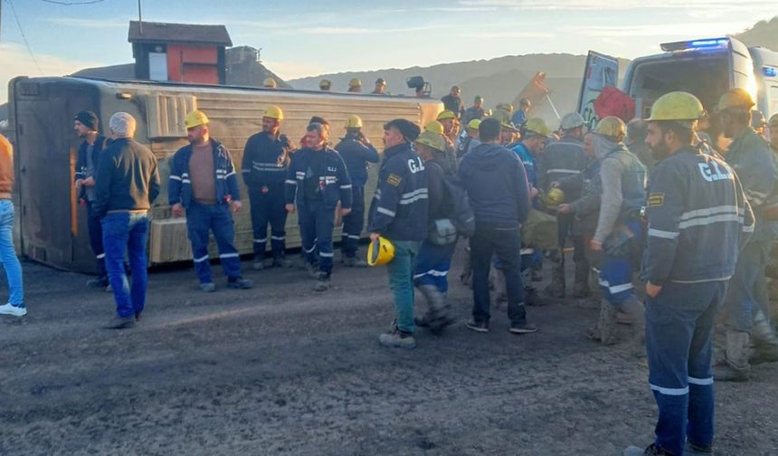 Maden işçilerini taşıyan servis devrildi: 11 yaralı