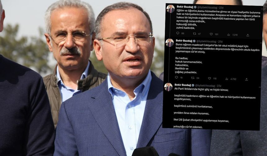 Bakan Bozdağ'dan Eskişehir'deki başörtülü öğrenci tweeti